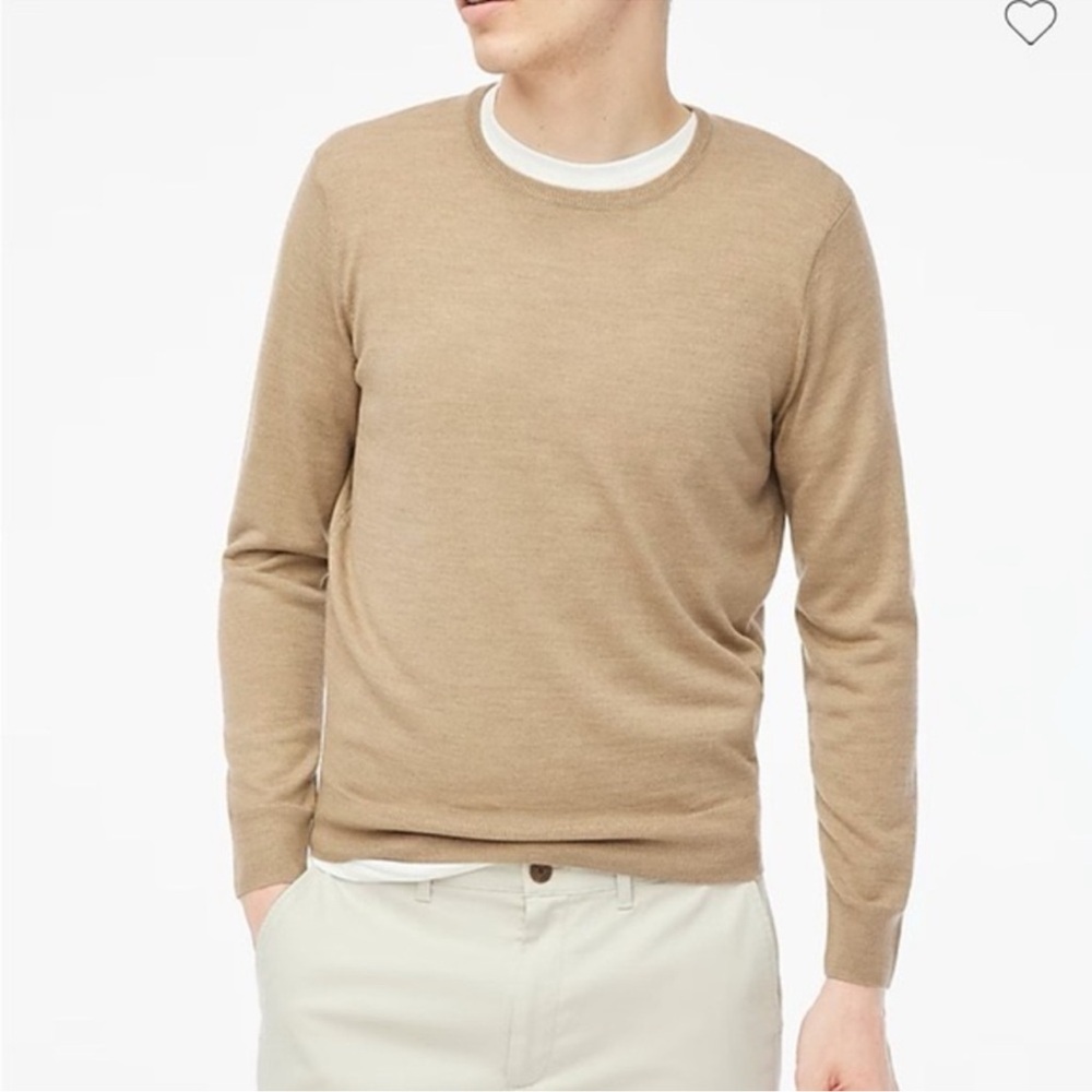 J.Crew Merino wool-blend crewneck sweater Heather Muslin